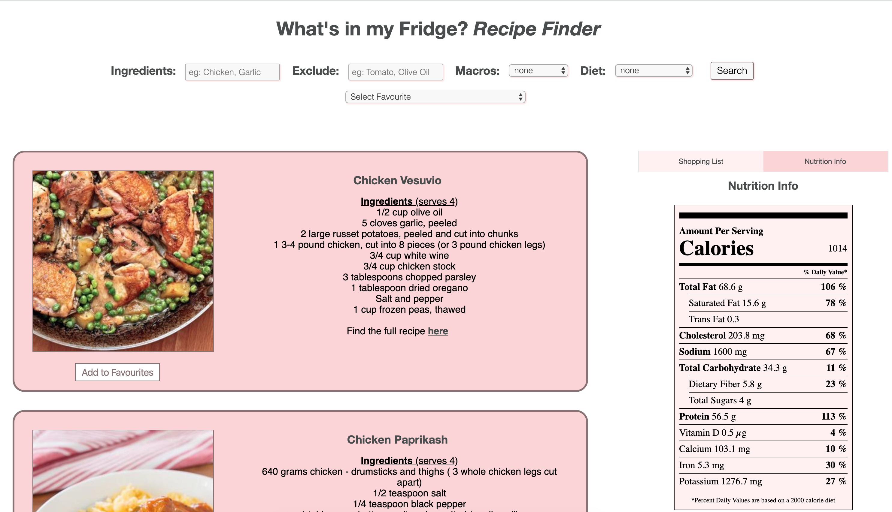 Fridge App Demo